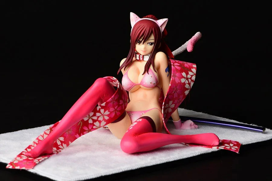 Erza Scarlet Sakura Cat Gravure Style - Fairy Tail
