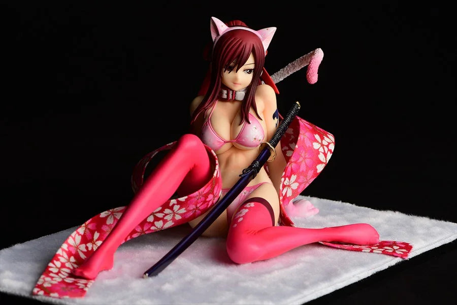 Erza Scarlet Sakura Cat Gravure Style - Fairy Tail