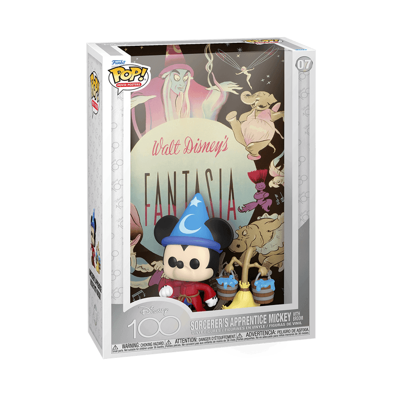 Sorcerer's Apprentice Mickey with Broom Movie Poster with Case #07 Disney 100 - FigurineOut